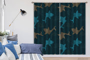 3D Fish Blue Sea Water Curtains and Drapes GD 3162- Jess Art Decoration
