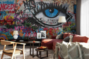 3D Graffiti Eye Wall Mural Wallpaper 244- Jess Art Decoration