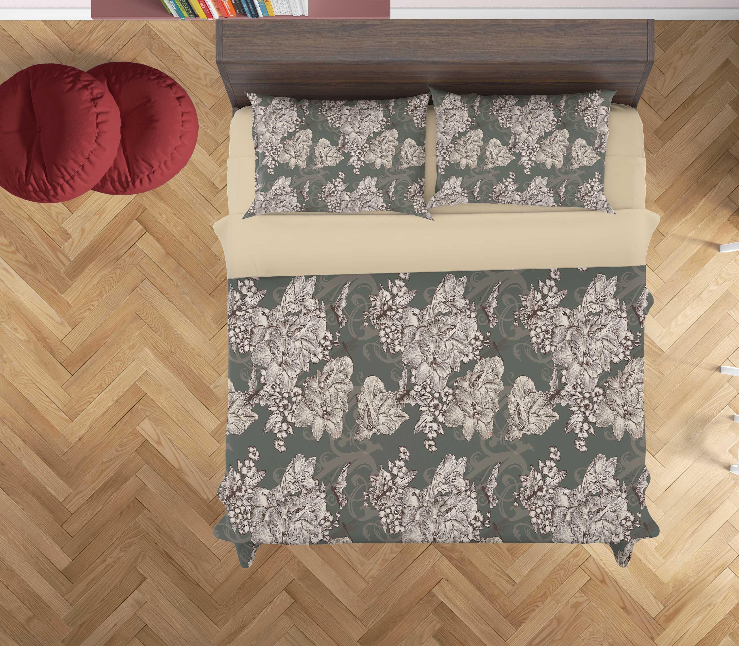 3D Floral Quilt Cover Set Bedding Set Duvet Cover Pillowcases SF07- Jess Art Decoration