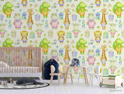 3D  Animal Cute Cartoon Pattern Color Wall Mural Wallpaper SWW561- Jess Art Decoration