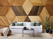 3D Hexagonal Geometric Wood Background Wall Mural Wallpaper 28- Jess Art Decoration