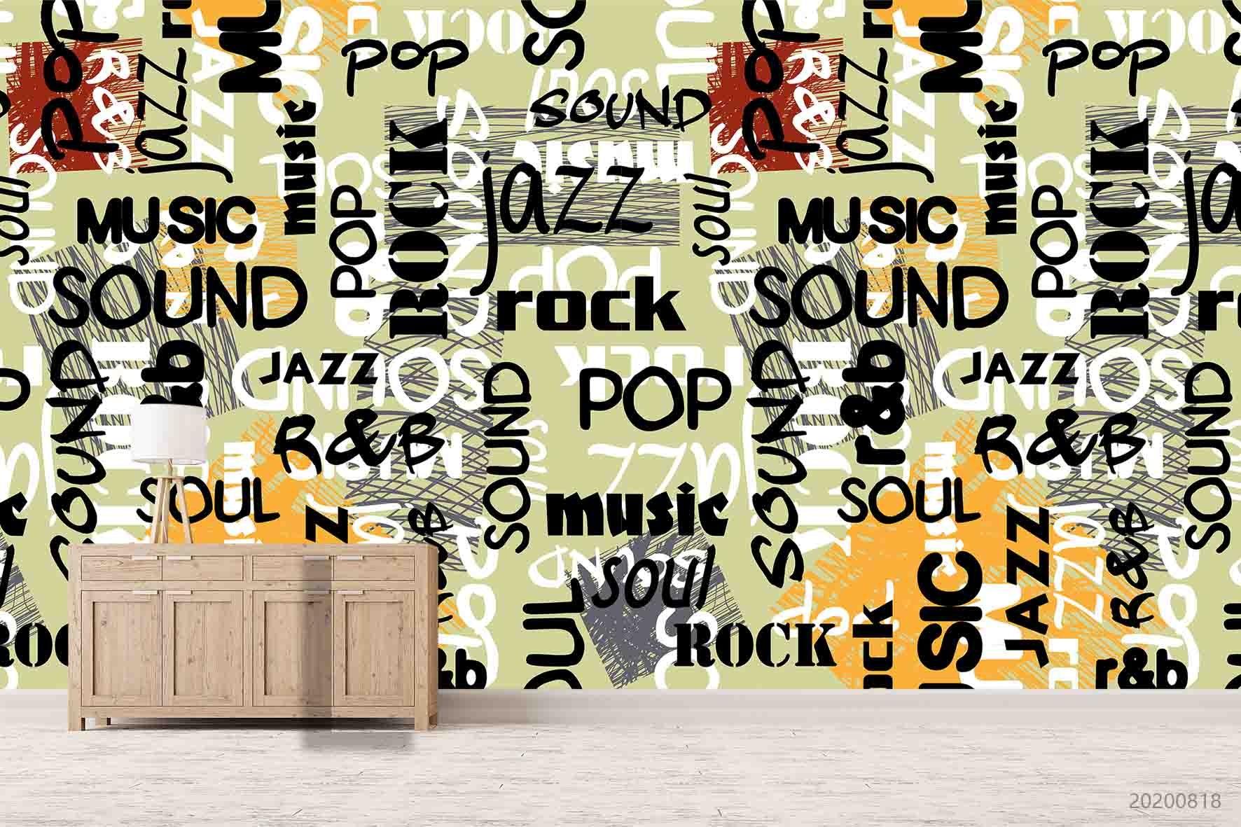 3D Vintage Letter Pattern Wall Mural Wallpaper LXL 1138- Jess Art Decoration