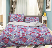 3D Colourful FLowers Leaves Pattern Quilt Cover Set Bedding Set Duvet Cover Pillowcases WJ 1465- Jess Art Decoration