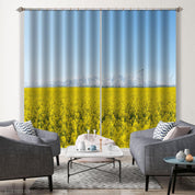 3D Landscape Rape Flower Snow Mountain Windmill Curtains and Drapes GD 3610- Jess Art Decoration