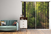 3D Green Forest Tree Nature Landscape Curtains and Drapes LQH 29- Jess Art Decoration