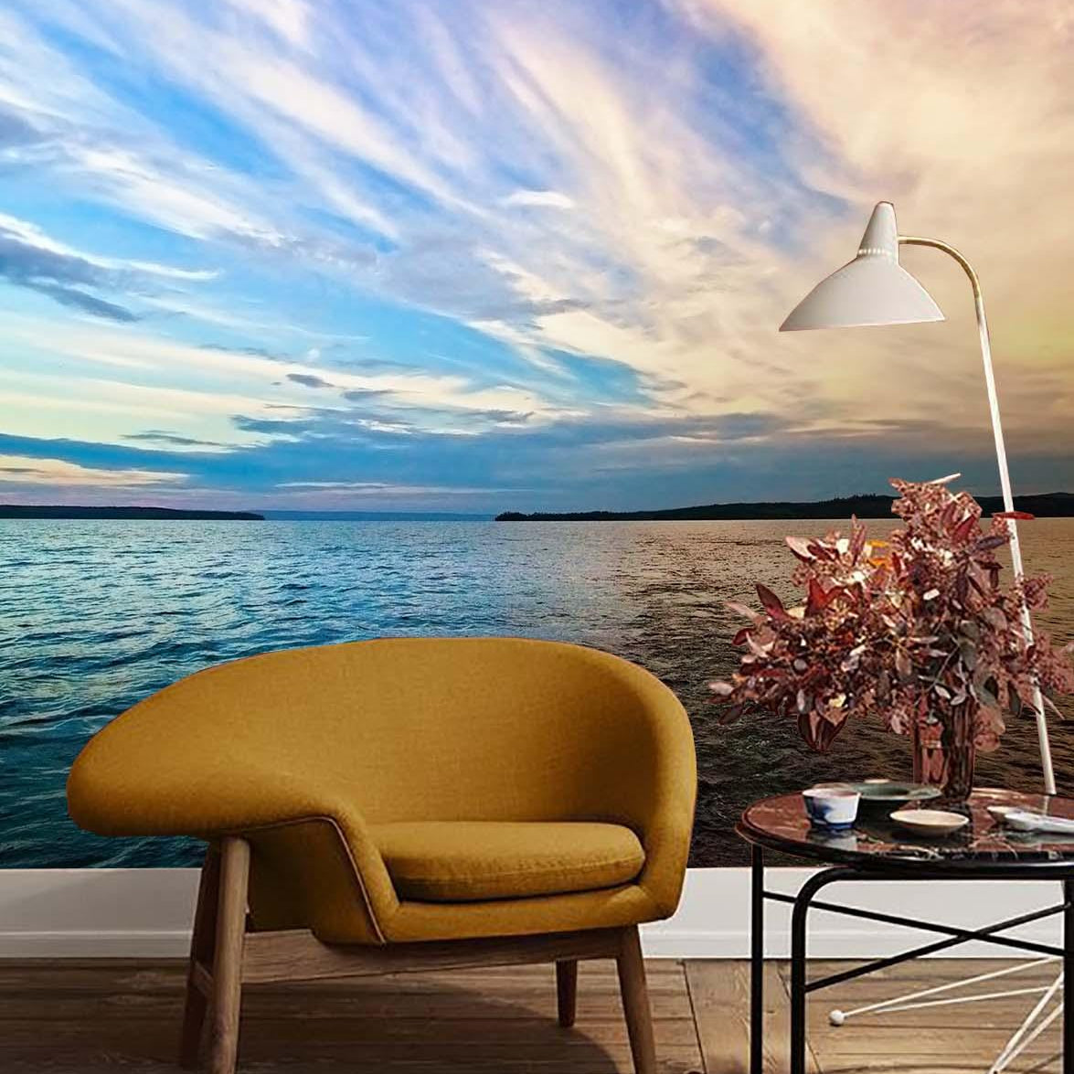 3D Sea Colorful Sky Wall Mural Wallpaper  4- Jess Art Decoration