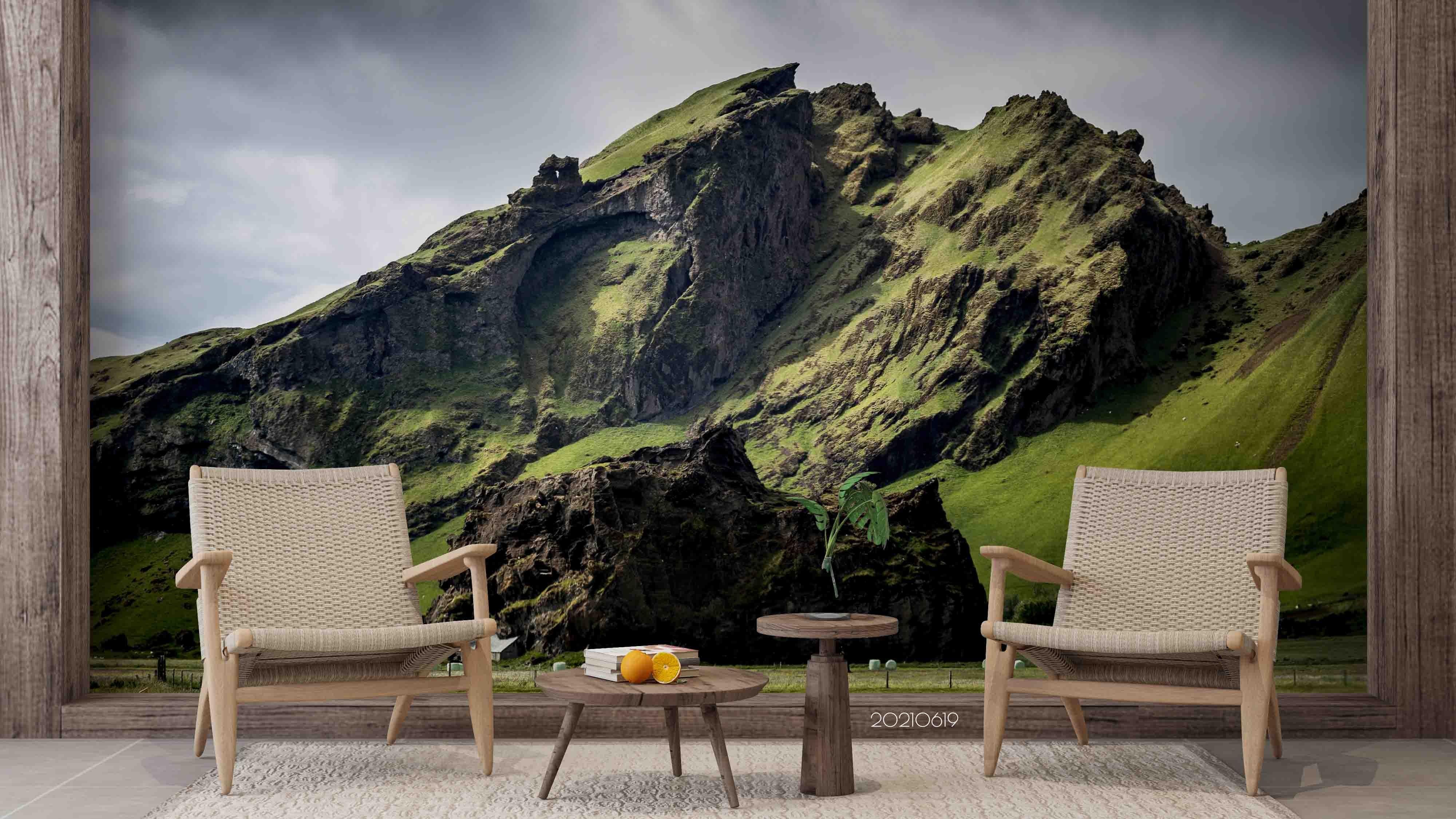 3D Sky Green Mountain Landscape Wall Mural Wallpaper LQH 202- Jess Art Decoration