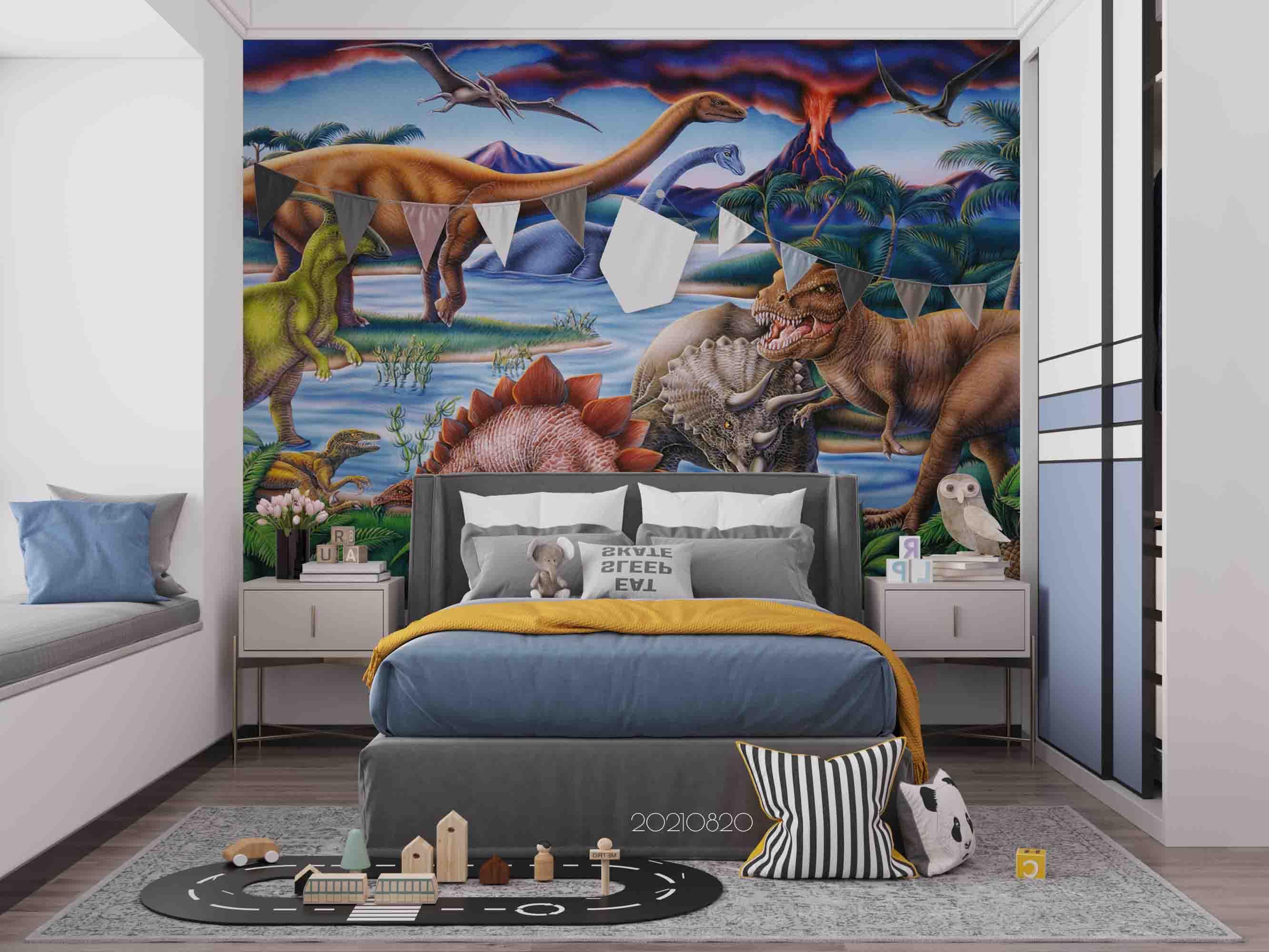 3D Dinosaur Jurassic Park Wall Mural Wallpaper LQH 408- Jess Art Decoration