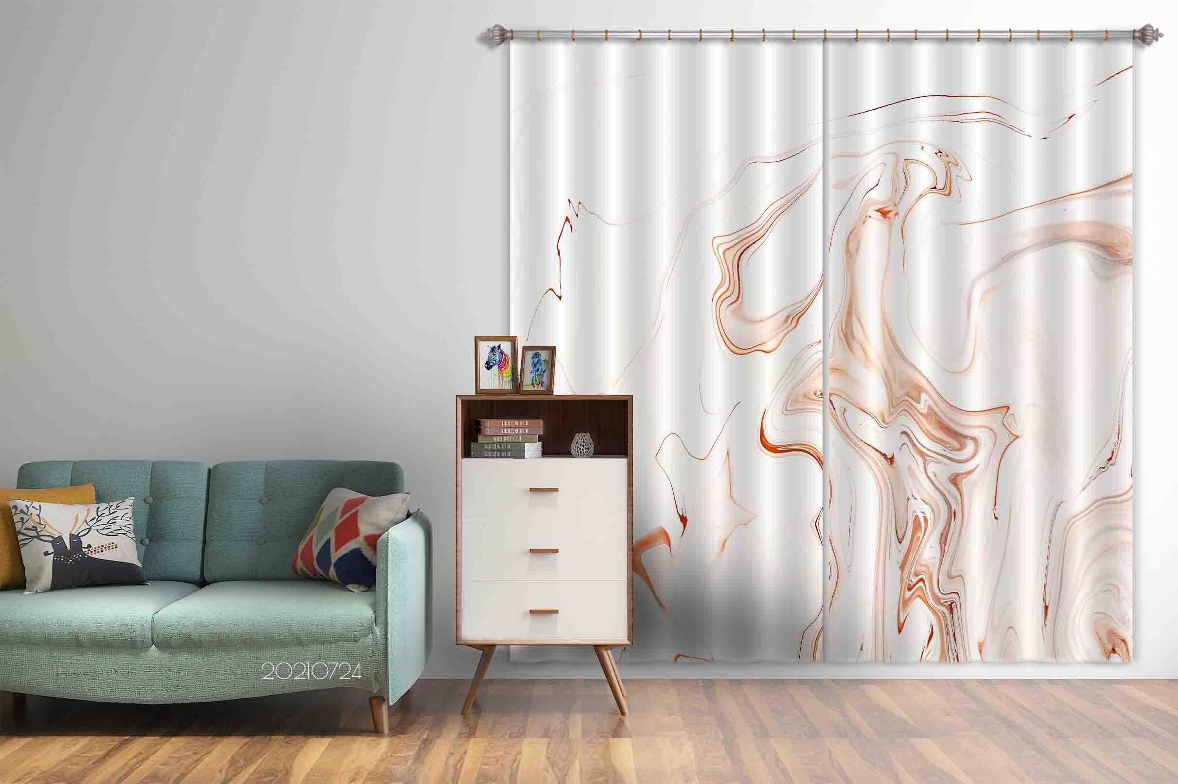 3D Abstract Marble Texture Curtains and Drapes LQH 47- Jess Art Decoration