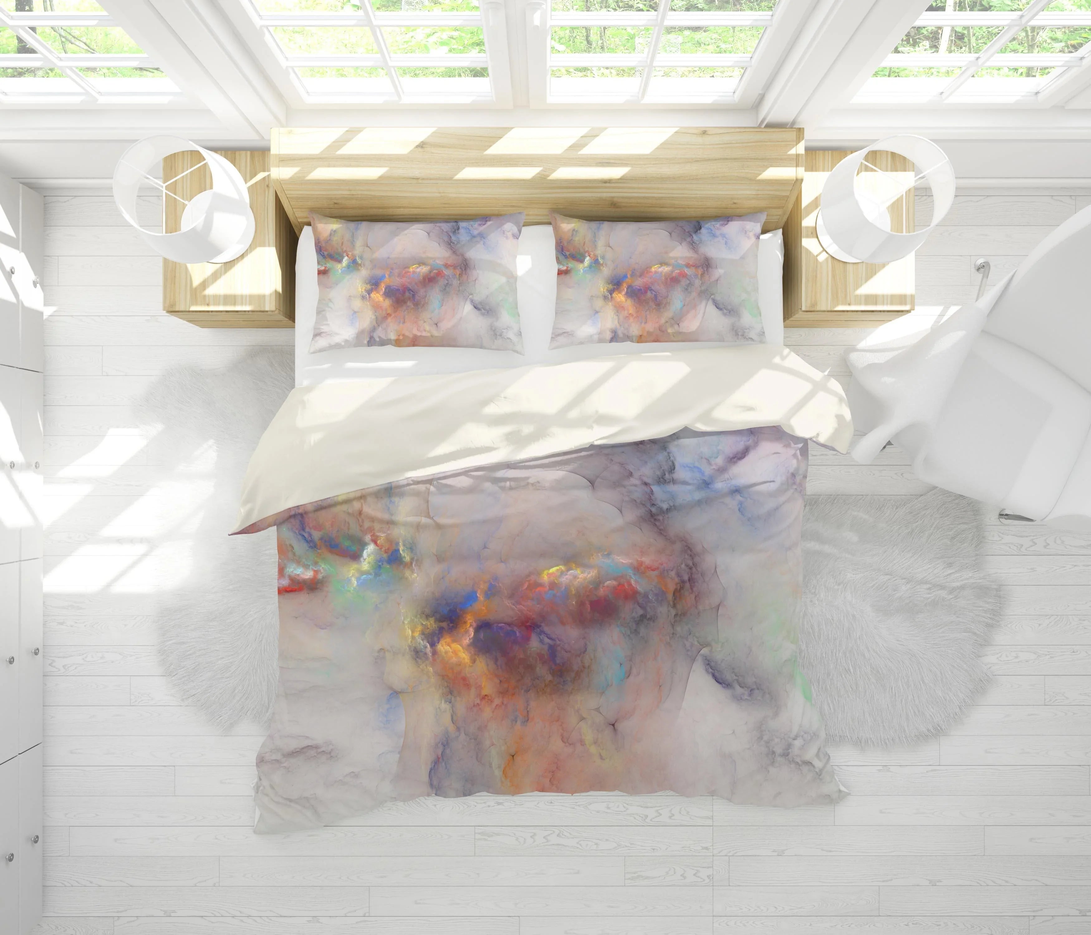 3D Nebula Watercolor Quilt Cover Set Bedding Set Pillowcases 32- Jess Art Decoration