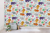 3D Cartoon Colorful Floral Animal Wall Mural Wallpaper LXL 1124- Jess Art Decoration