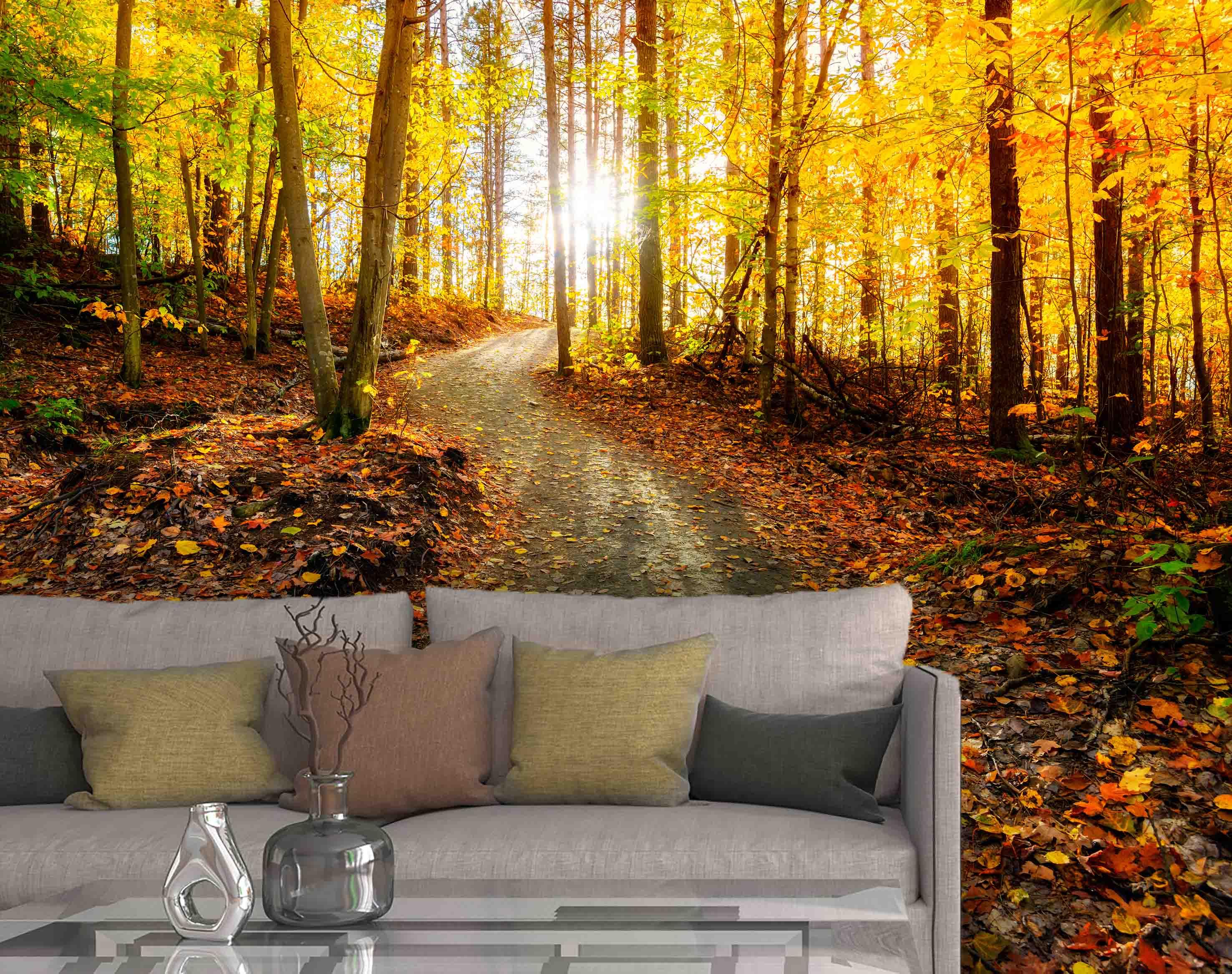 3D Jungle Golden Leaves Sunshine Wall Mural Wallpaper 25- Jess Art Decoration