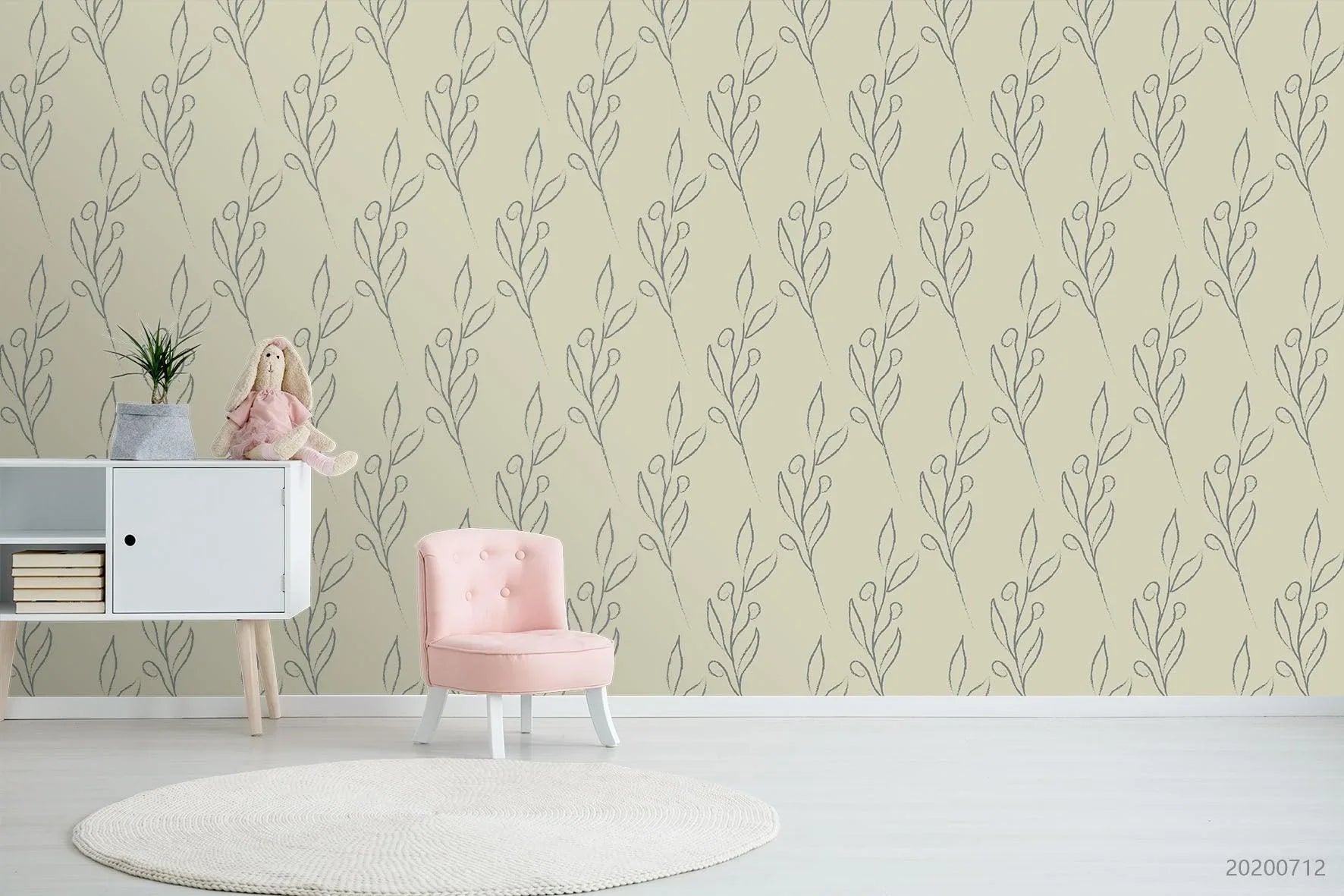 3D Hand Drawn Floral Leaf Green Wall Mural Wallpaper A077 LQH- Jess Art Decoration