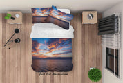3D Sunset Sky Cloud Sea Quilt Cover Set Bedding Set Duvet Cover Pillowcases 172- Jess Art Decoration