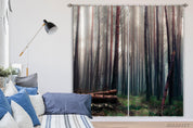 3D Woods Fog Green Grass Scenery Curtains and Drapes GD 2694- Jess Art Decoration