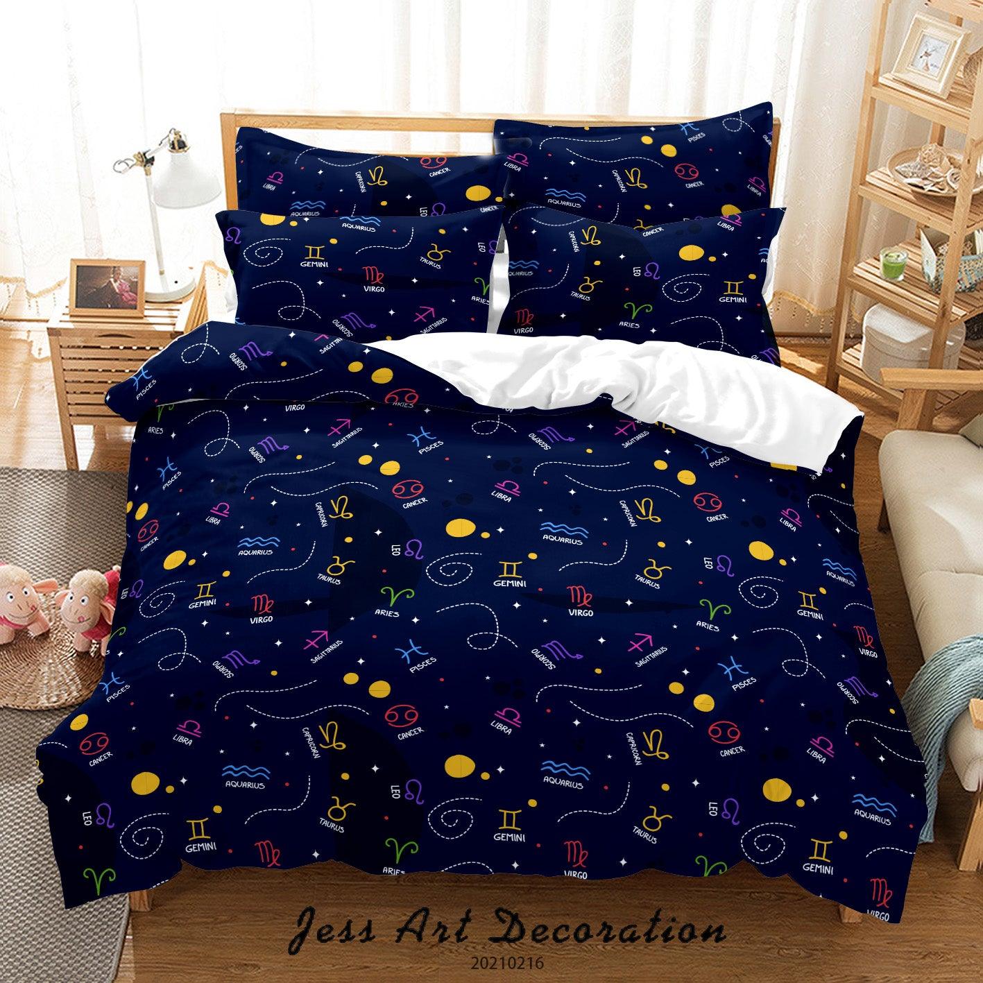3D Hand Drawn Space Constellation Quilt Cover Set Bedding Set Duvet Cover Pillowcases 33- Jess Art Decoration