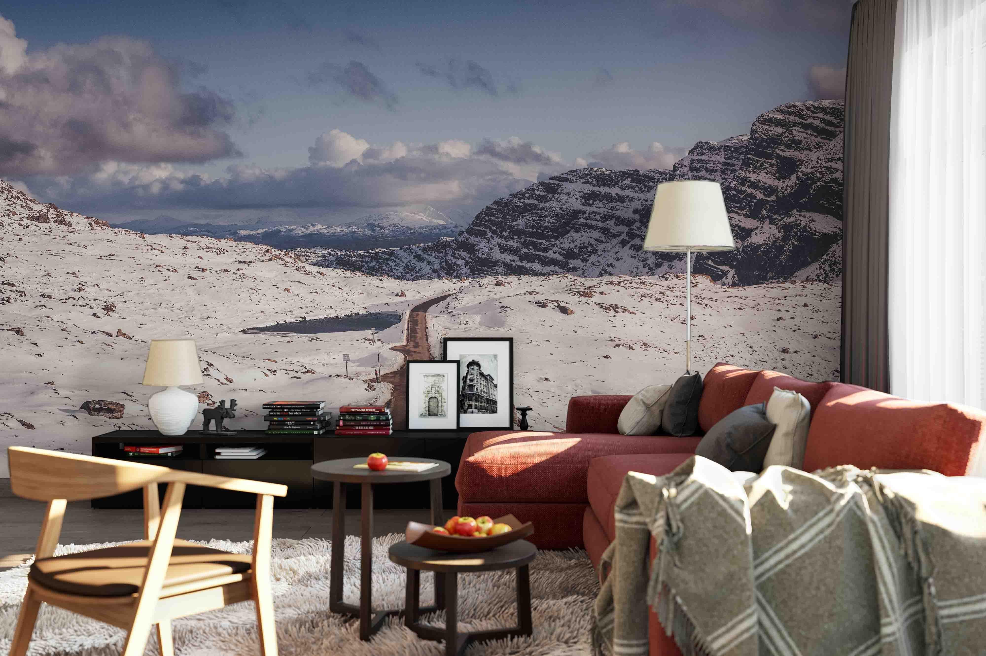 3D Snow Mountain Path Wall Mural Wallpaper sww 5- Jess Art Decoration