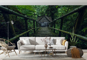3D Overgrown Green Staircase Forest Wall Mural Wallpaper GD 2197- Jess Art Decoration