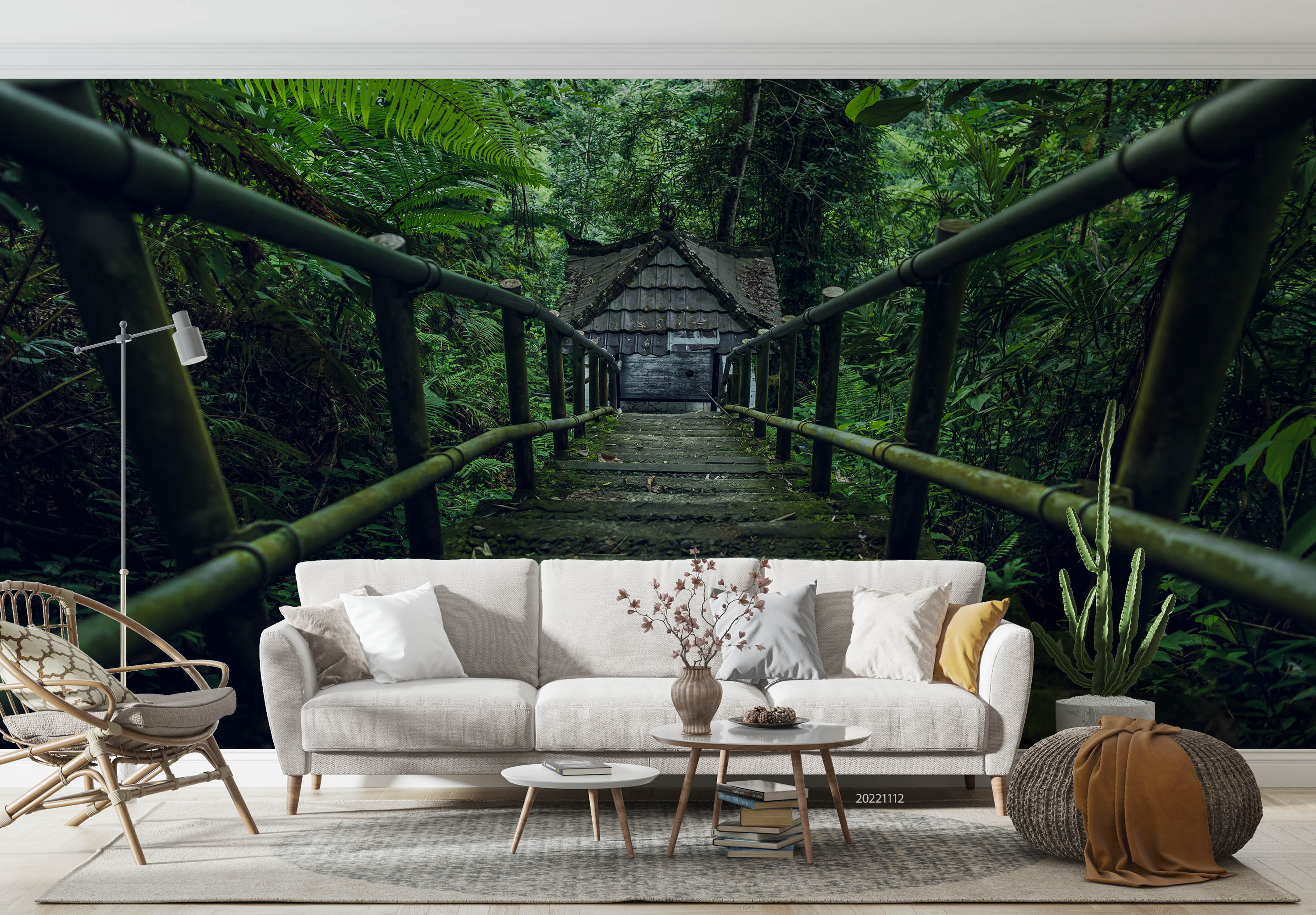 3D Overgrown Green Staircase Forest Wall Mural Wallpaper GD 2197- Jess Art Decoration