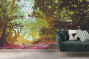 3D Forest Purple Fallen Leaf Petal Wall Mural Wallpaper GD 2192- Jess Art Decoration