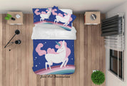 3D Blue Rainbow Unicorn Quilt Cover Set Bedding Set Duvet Cover Pillowcases SF96- Jess Art Decoration