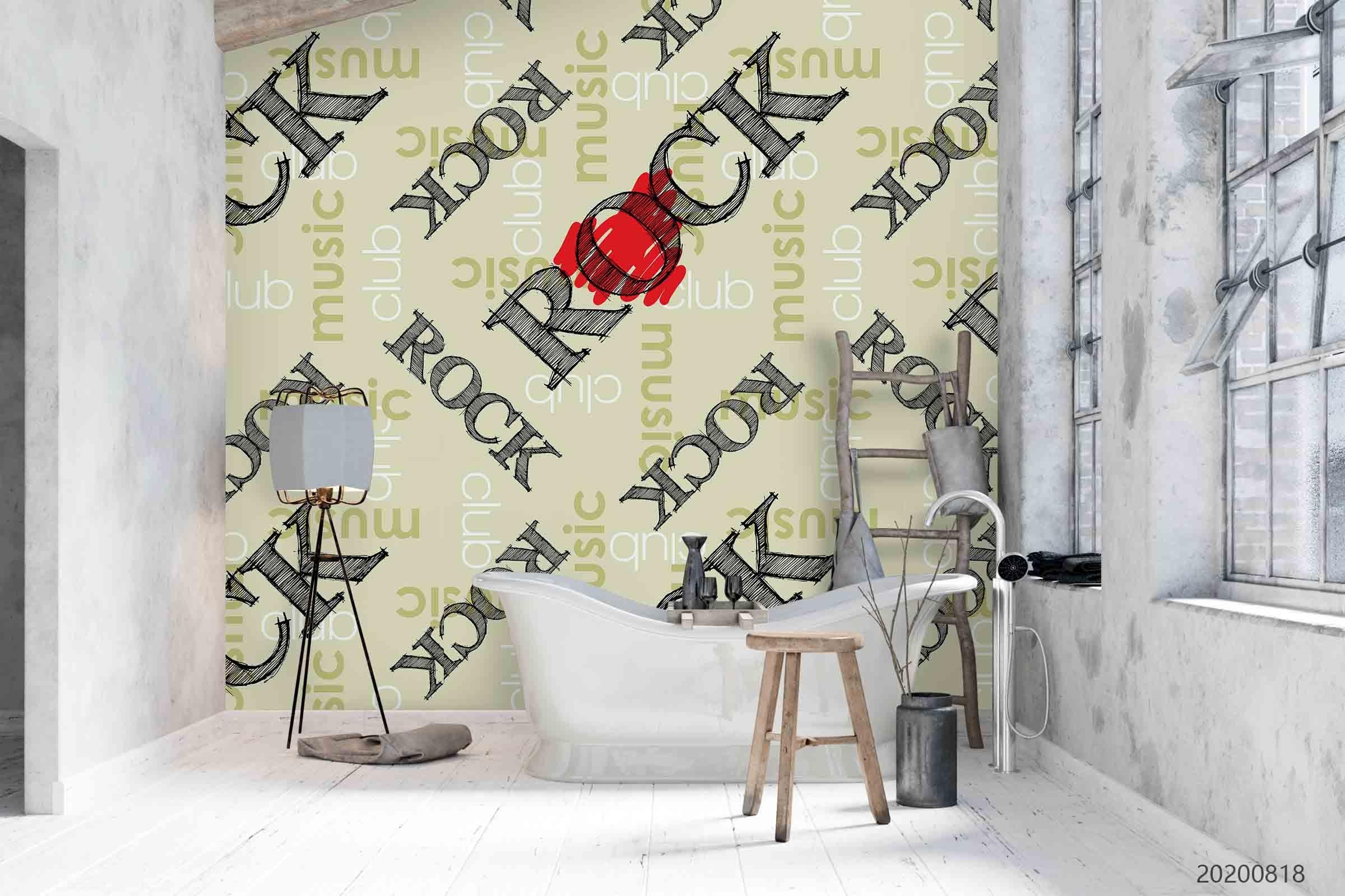 3D Vintage Letter Pattern Wall Mural Wallpaper LXL 1137- Jess Art Decoration
