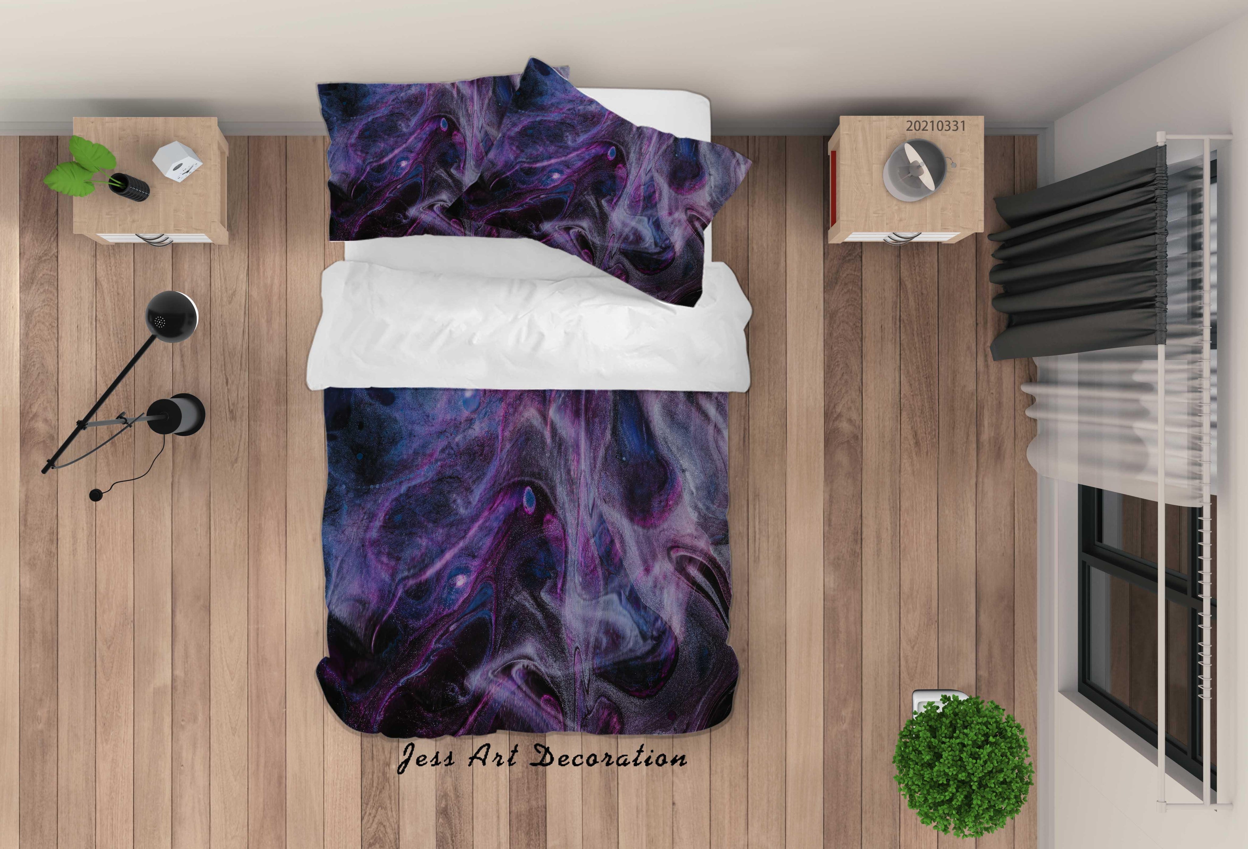 3D Abstract Marble Texture Quilt Cover Set Bedding Set Duvet Cover Pillowcases 267- Jess Art Decoration