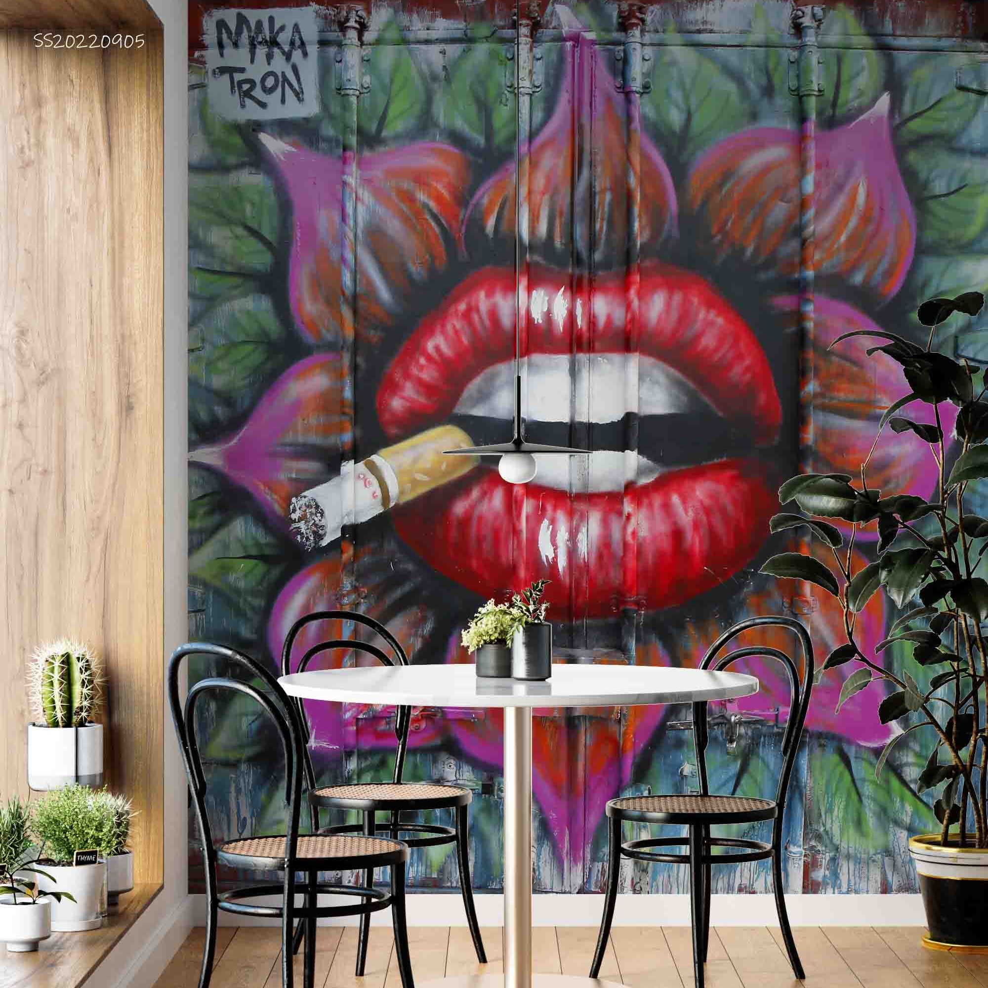 Abstract Artistic Graffiti Wallpaper urban graffiti wall mural for teen room, studio or feature wall - view 3