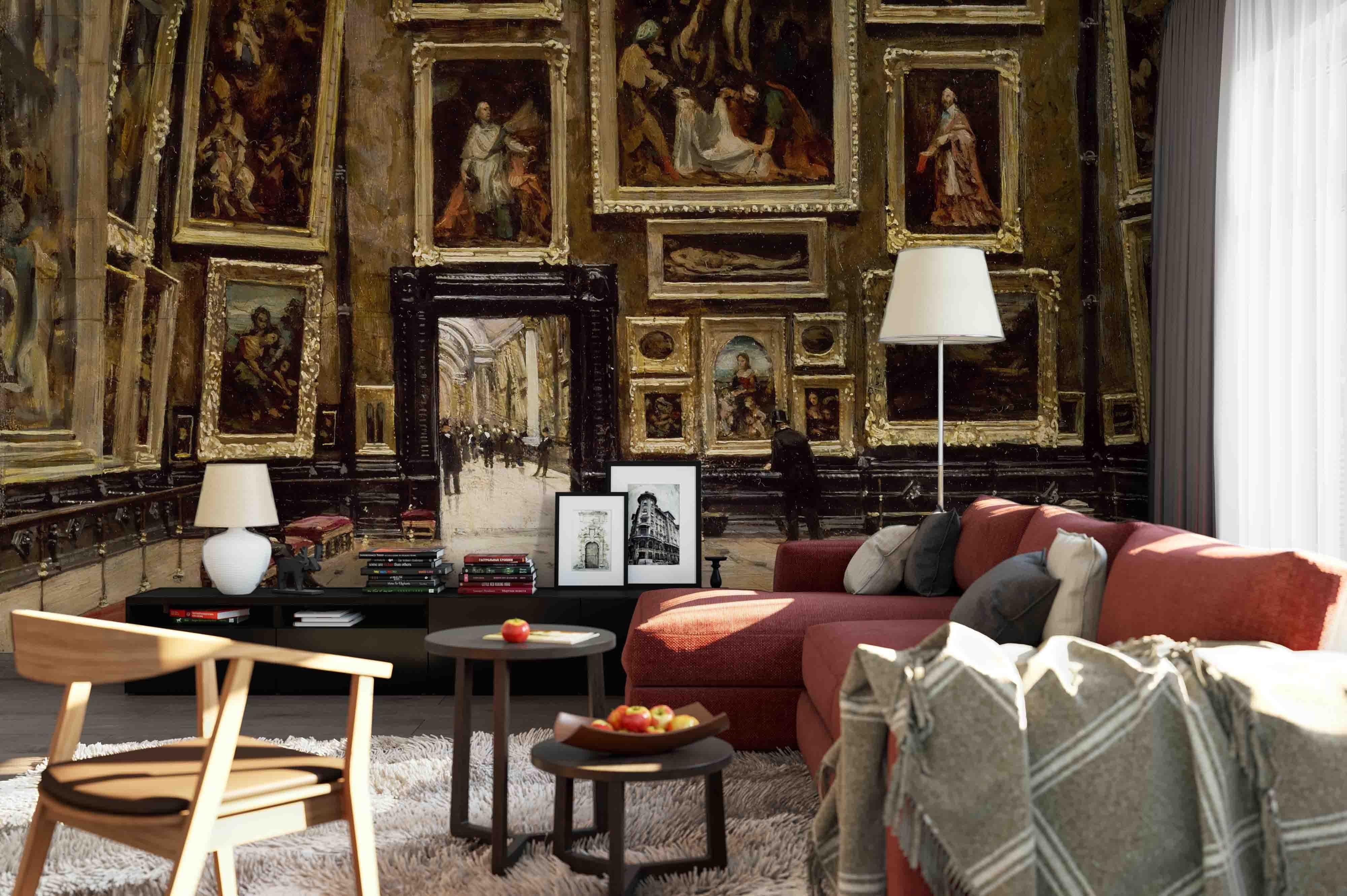 3D Oil Painting View Louvre Wall Mural Wallpaper sww 30- Jess Art Decoration
