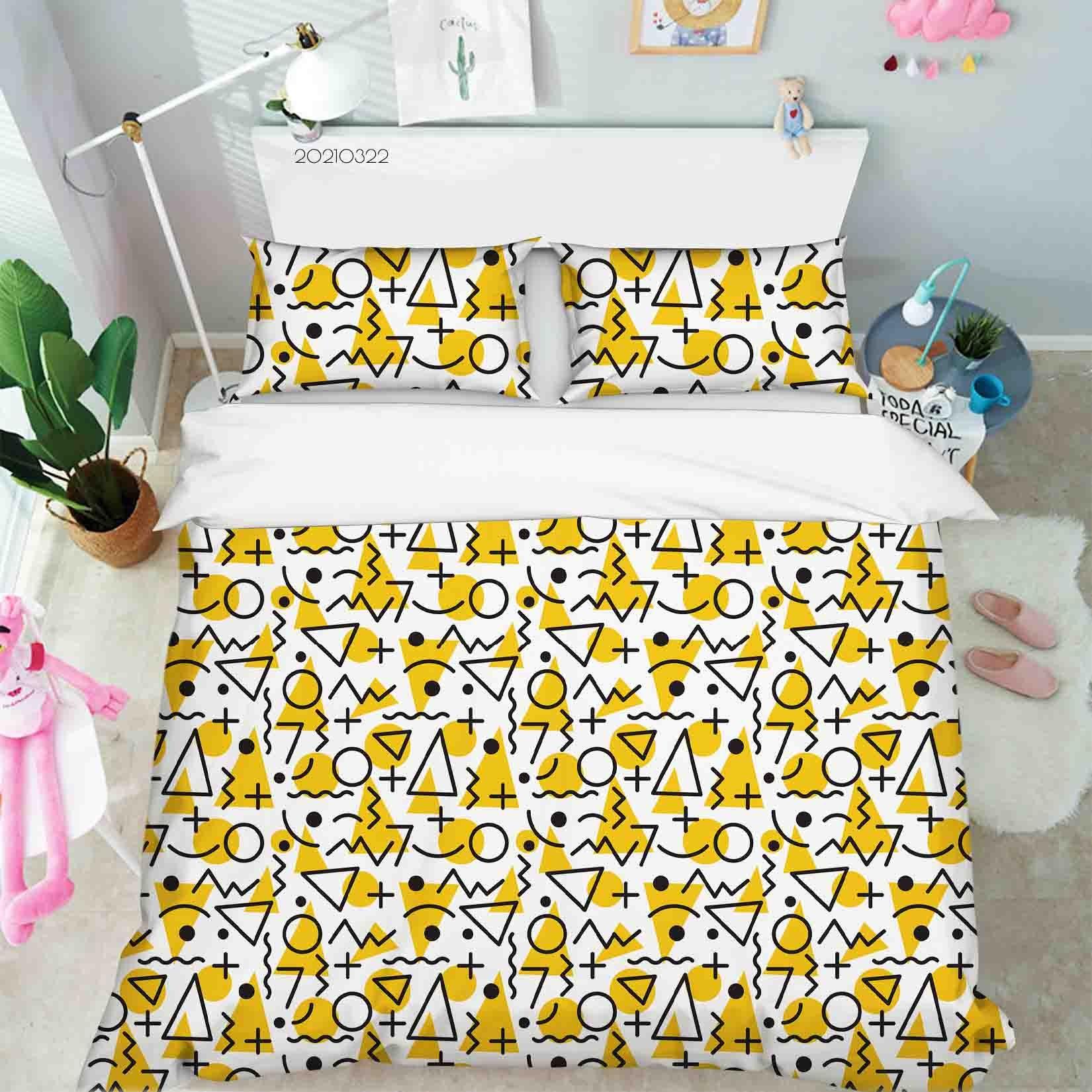 3D Abstract Geometric Pattern Quilt Cover Set Bedding Set Duvet Cover Pillowcases 122- Jess Art Decoration