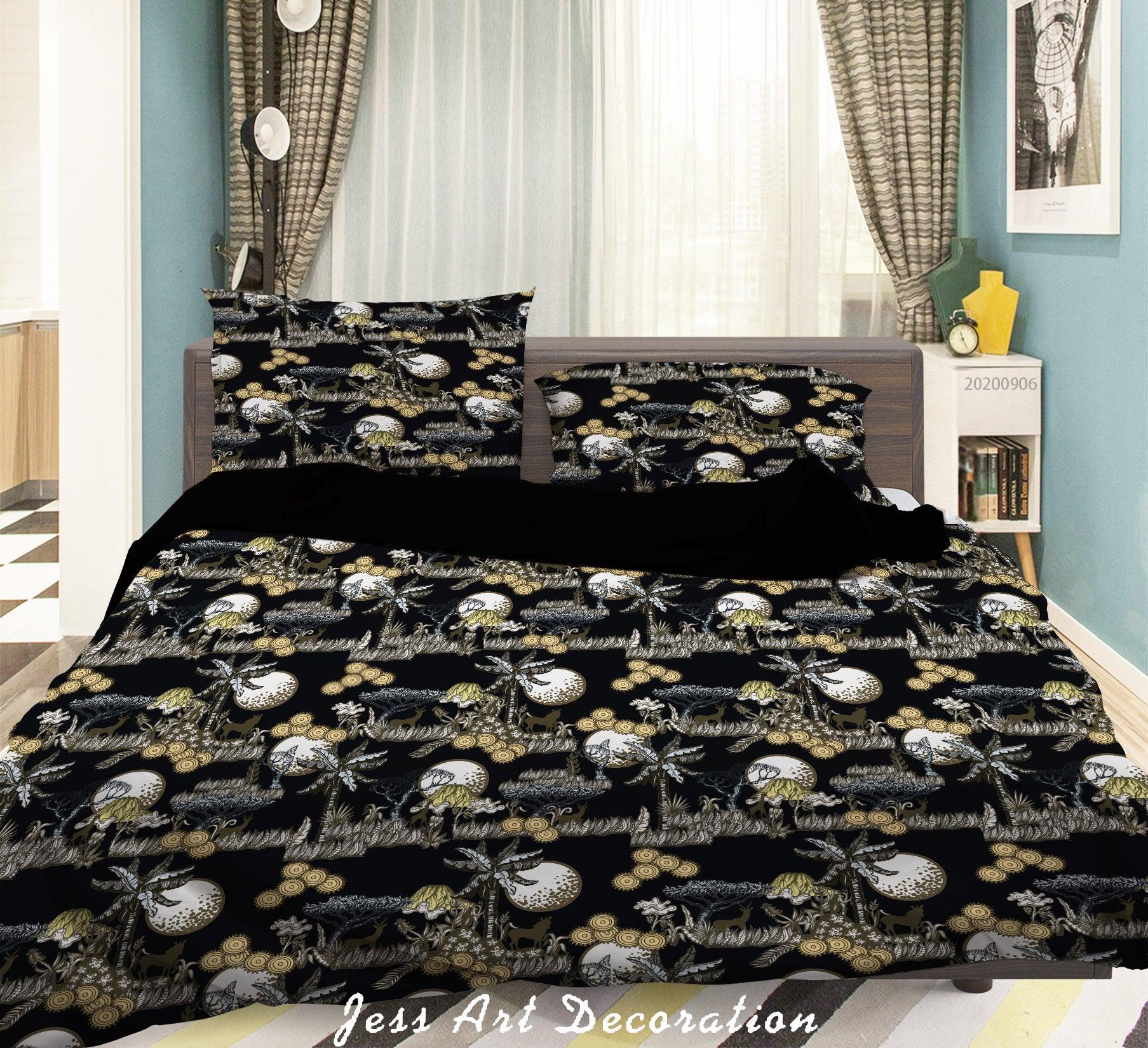 3D Vintage Tropical Leaves Pattern Quilt Cover Set Bedding Set Duvet Cover Pillowcases WJ 3666- Jess Art Decoration