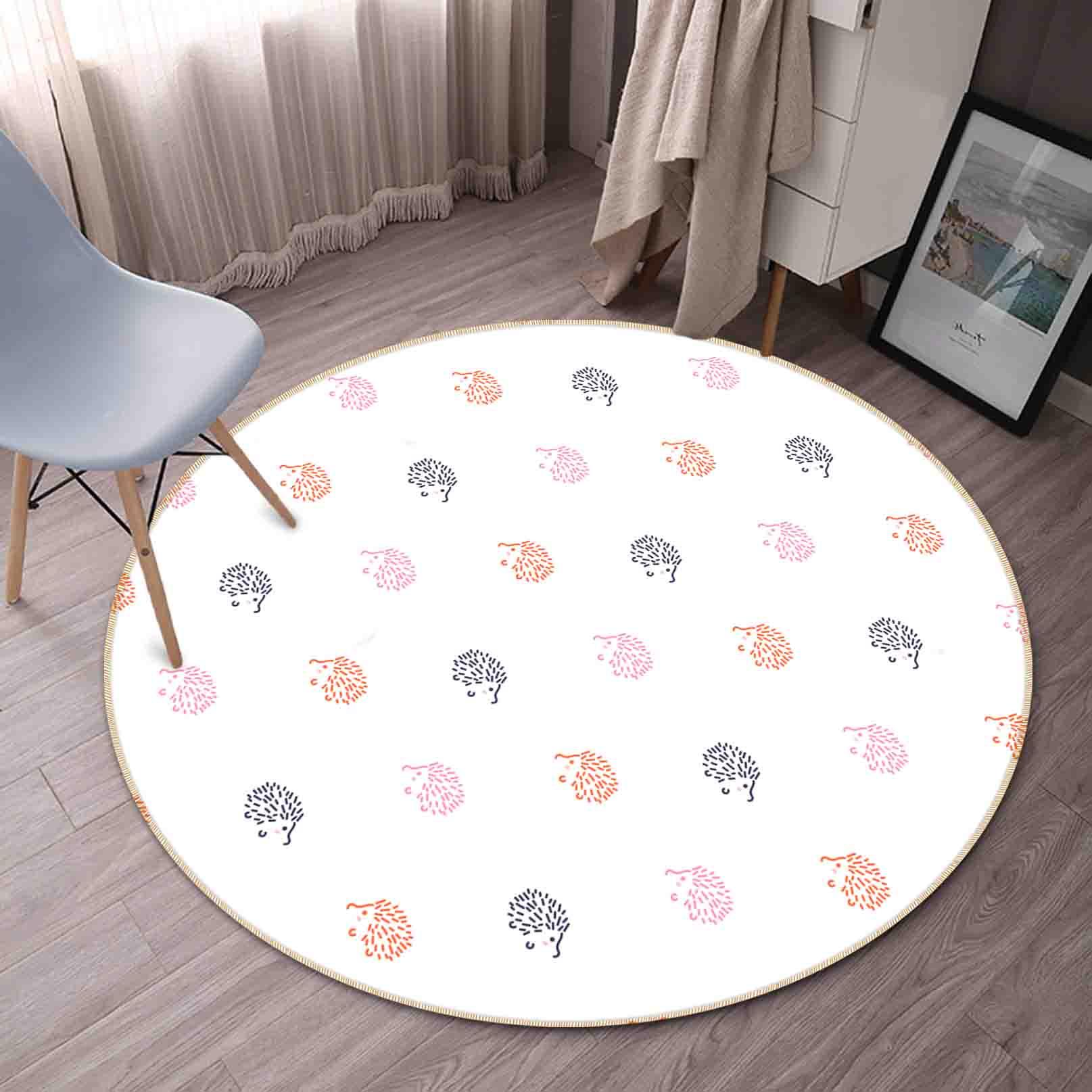 3D Cartoon Animal Elephant Pattern Non-Slip Round Rug Mat 105- Jess Art Decoration