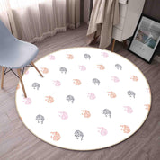 3D Cartoon Animal Elephant Pattern Non-Slip Round Rug Mat 105- Jess Art Decoration