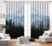 3D Mountain Forest Nature Landscape Curtains and Drapes LQH 52- Jess Art Decoration