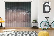3D Aerial View Beach Wave Scenic Curtains and Drapes GD 458- Jess Art Decoration
