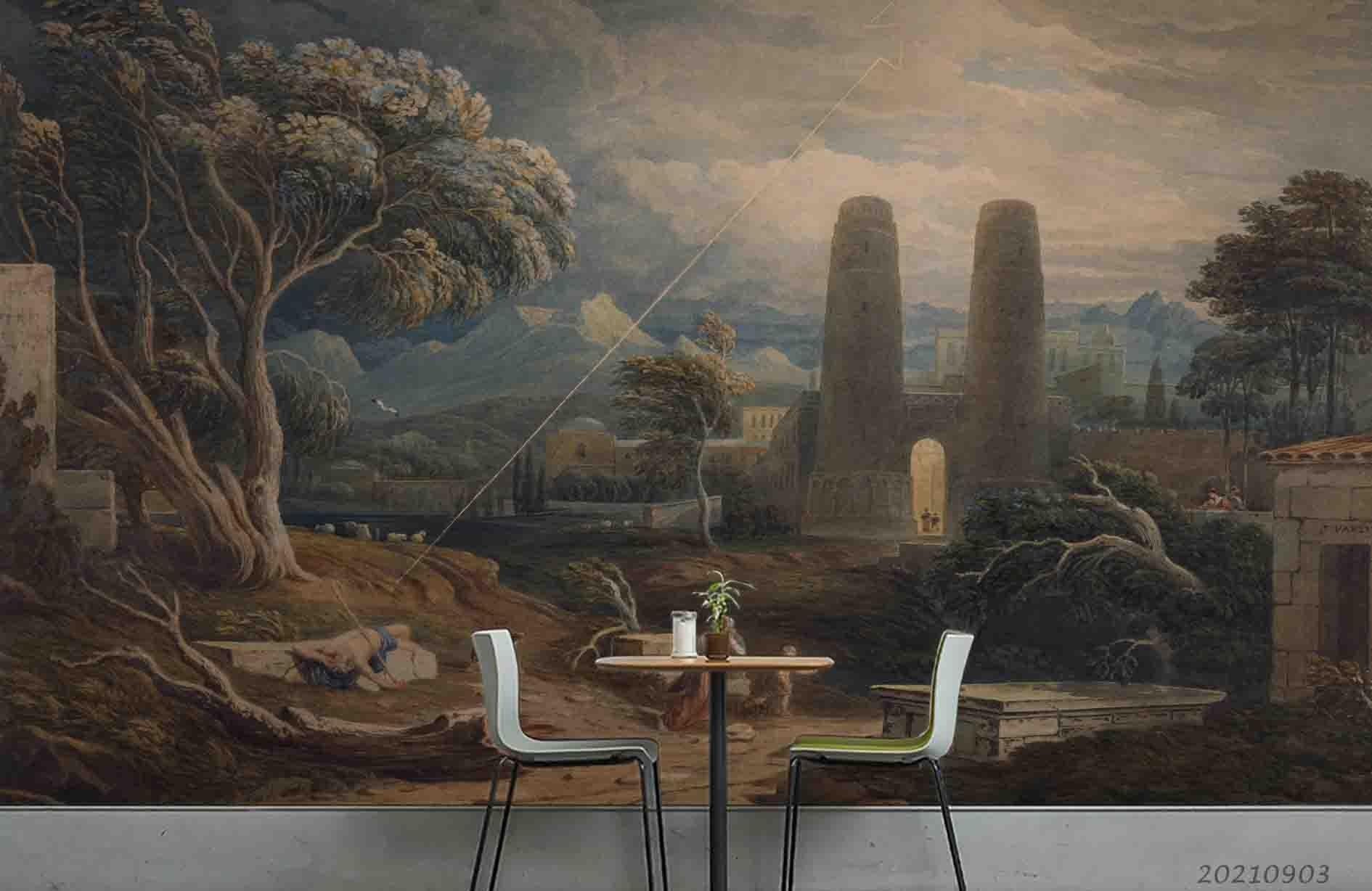 3D Nature Landscape Oil Painting Wall Mural Wallpaper LQH 122- Jess Art Decoration