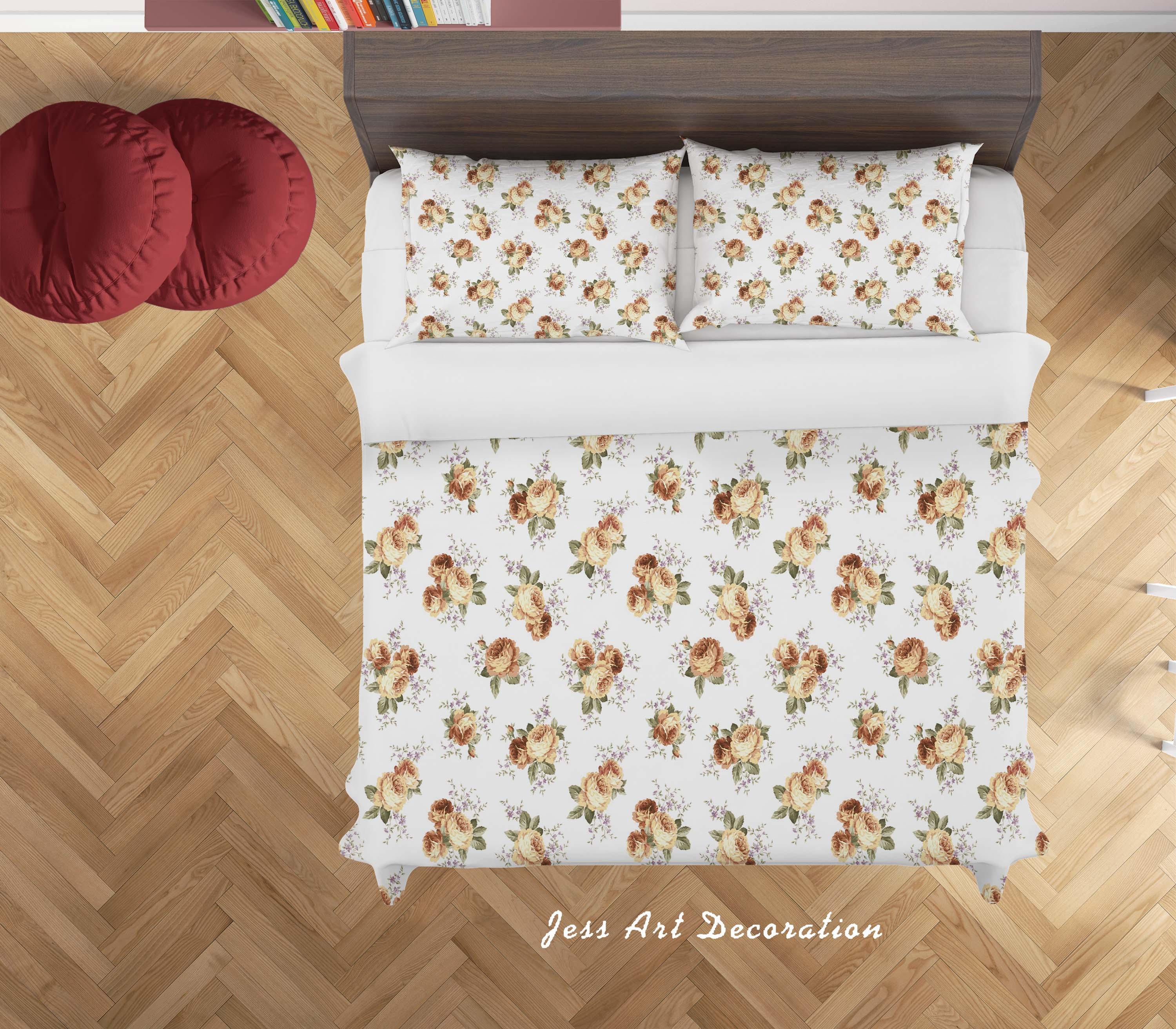 3D White Flowers Quilt Cover Set Bedding Set Duvet Cover Pillowcases SF142- Jess Art Decoration