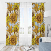 3D Watercolor Floral Sunflower Yellow Curtains and Drapes LLL 436- Jess Art Decoration