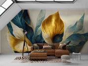 3D Vintage Gold Leaf Wall Mural Wallpaper GD 1829- Jess Art Decoration
