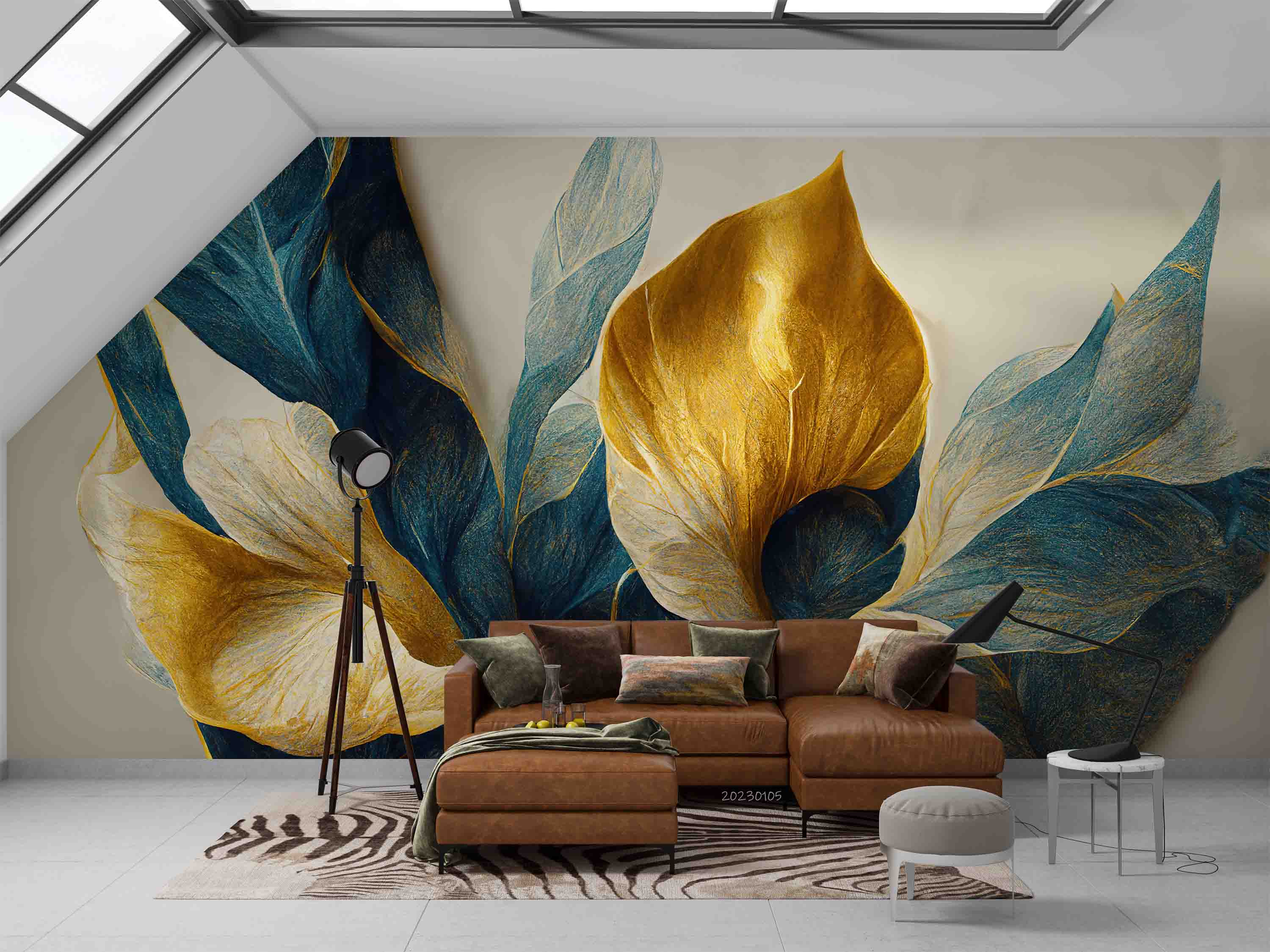 3D Vintage Gold Leaf Wall Mural Wallpaper GD 1829- Jess Art Decoration