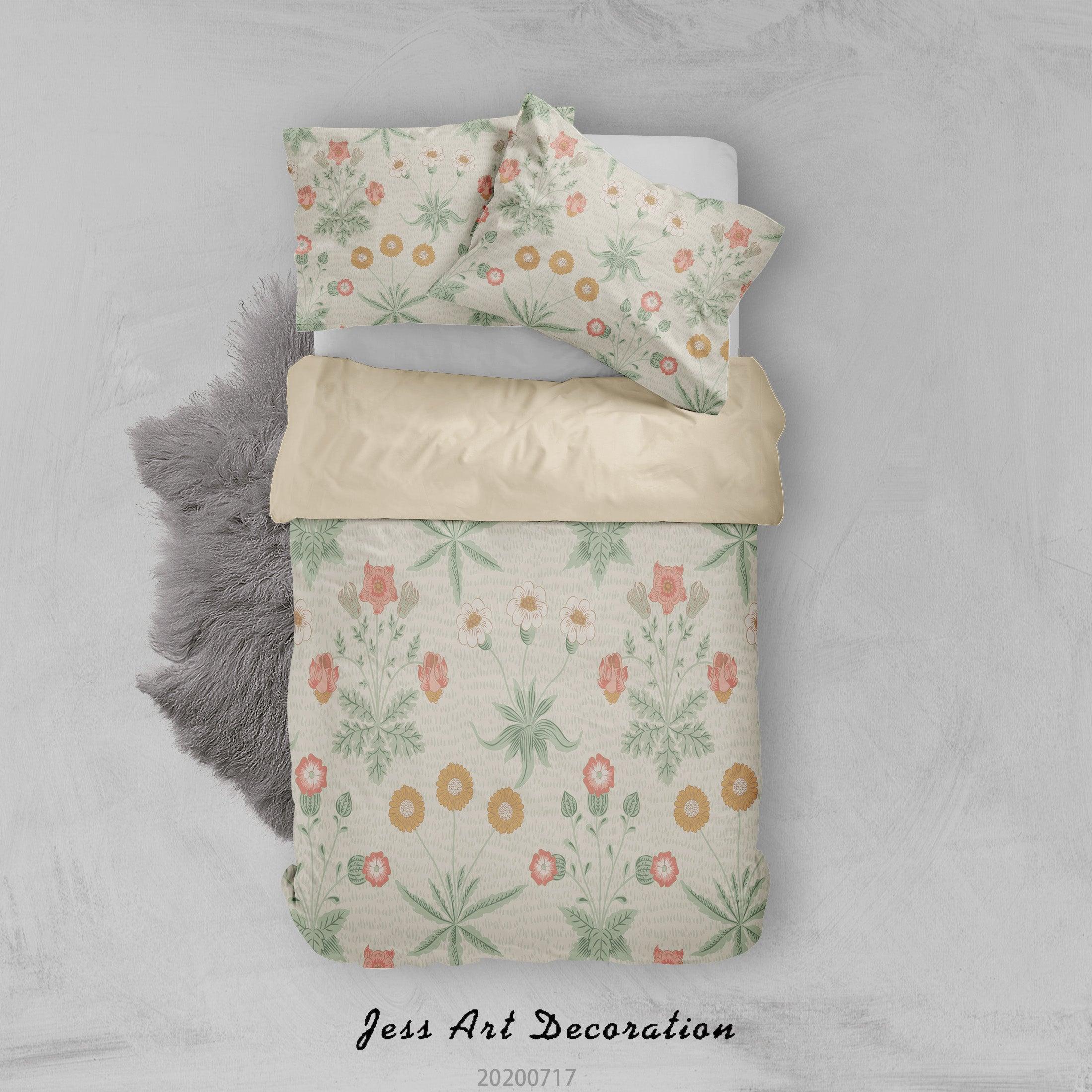 3D Vintage Floral Quilt Cover Set Bedding Set Duvet Cover Pillowcases WJ 1607- Jess Art Decoration