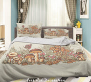 3D Hand Drawn Mushroom Leaf Quilt Cover Set Bedding Set Duvet Cover Pillowcases 81- Jess Art Decoration