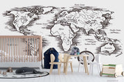 3D Hand Drawn World Map Wall Mural Wallpaper WJ 9462- Jess Art Decoration