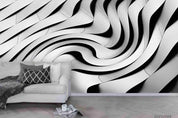 3D White Ripple Stereo Wall Mural Wallpaper SWW4252- Jess Art Decoration