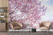 3D Spring Pink Cherry Blossom Branches Petals Wall Mural Wallpaper GD 2338- Jess Art Decoration