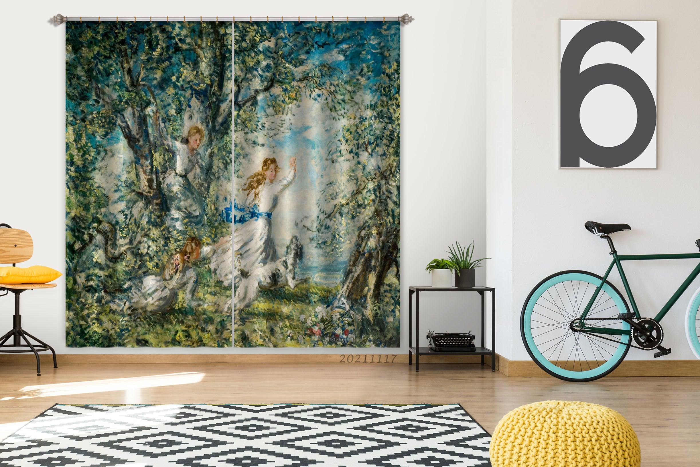 3D Landscape Oil Painting Curtains and Drapes LQH 33- Jess Art Decoration