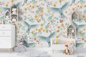 3D Hand Drawn Cartoon Floral Leaves Plant Pigeon Wall Mural Wallpaper LXL- Jess Art Decoration
