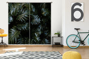 3D Vintage Dark Green Leaf Curtains and Drapes GD 478- Jess Art Decoration