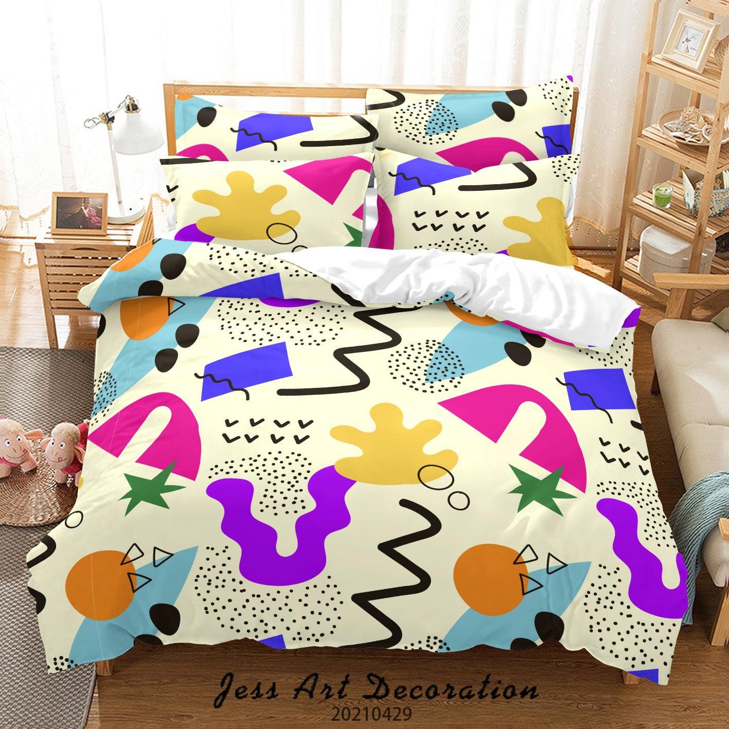 3D Abstract Color Pattern Quilt Cover Set Bedding Set Duvet Cover Pillowcases 30- Jess Art Decoration