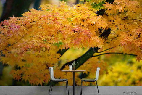 3D Maple Autumn Yellow Leaf Wall Mural Wallpaper SWW2438- Jess Art Decoration